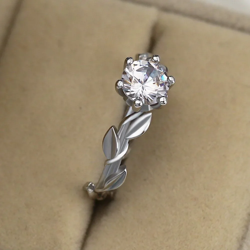 🌸Lovely 925 Silver Plated Fashion Bijoux Leaf Ring For Woman, GPMB1506